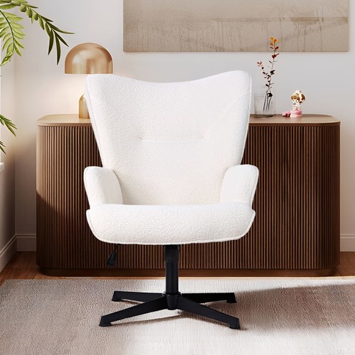 White accent chair wing back - chair,