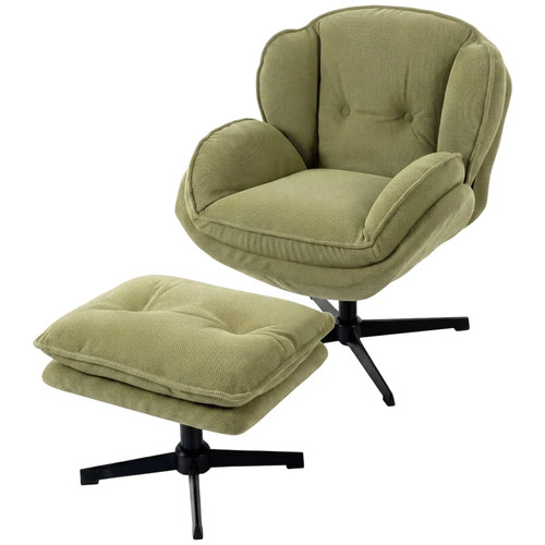 Armchair with footstool - with,