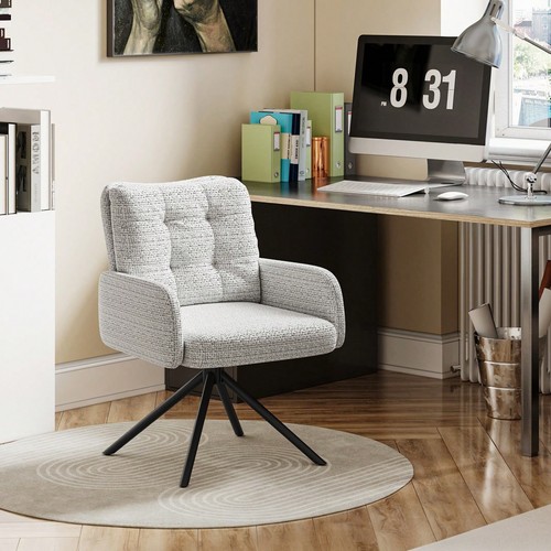 Grey chenille swivel tub chair - tub,