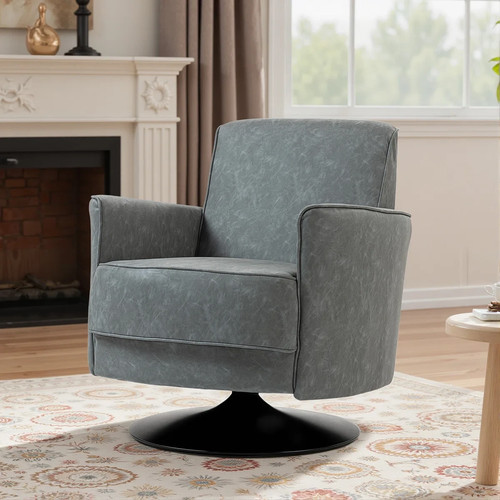 360 swivel accent chair grey - 360°,
