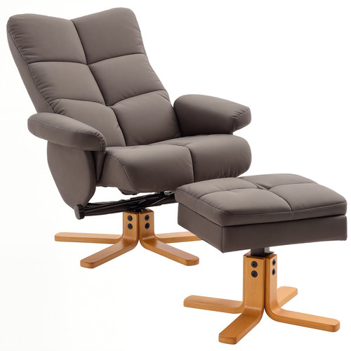 Brown faux leather recliner - brown,